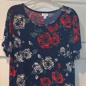 LuLaRoe Carly Dress - Patriotic Roses & Stars